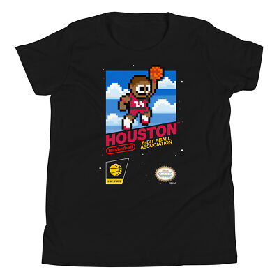 Houston Rockets Basketball Jersey 8-bit Retro Nintendo Youth Kid Child T-Shirt