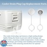 Threaded Drain Plug Caps with Plastic Tether for Cooler，Compatible with Igloo 50-165 Qt Coolers,Cooler Replacement Parts-2 Pack ﻿