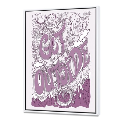 Designart ''Get Outside'' Cottage Gallery-wrapped Framed Multi-Color 34 in. wide x