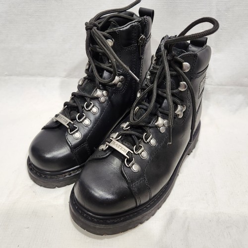 Bates Black Leather Motorcycle Zip Lace Biker Chukka Tactica