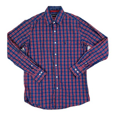 Allen Solly Red White & Blue Plaid 60's Giza Cotton Button Up Mens Size 39
