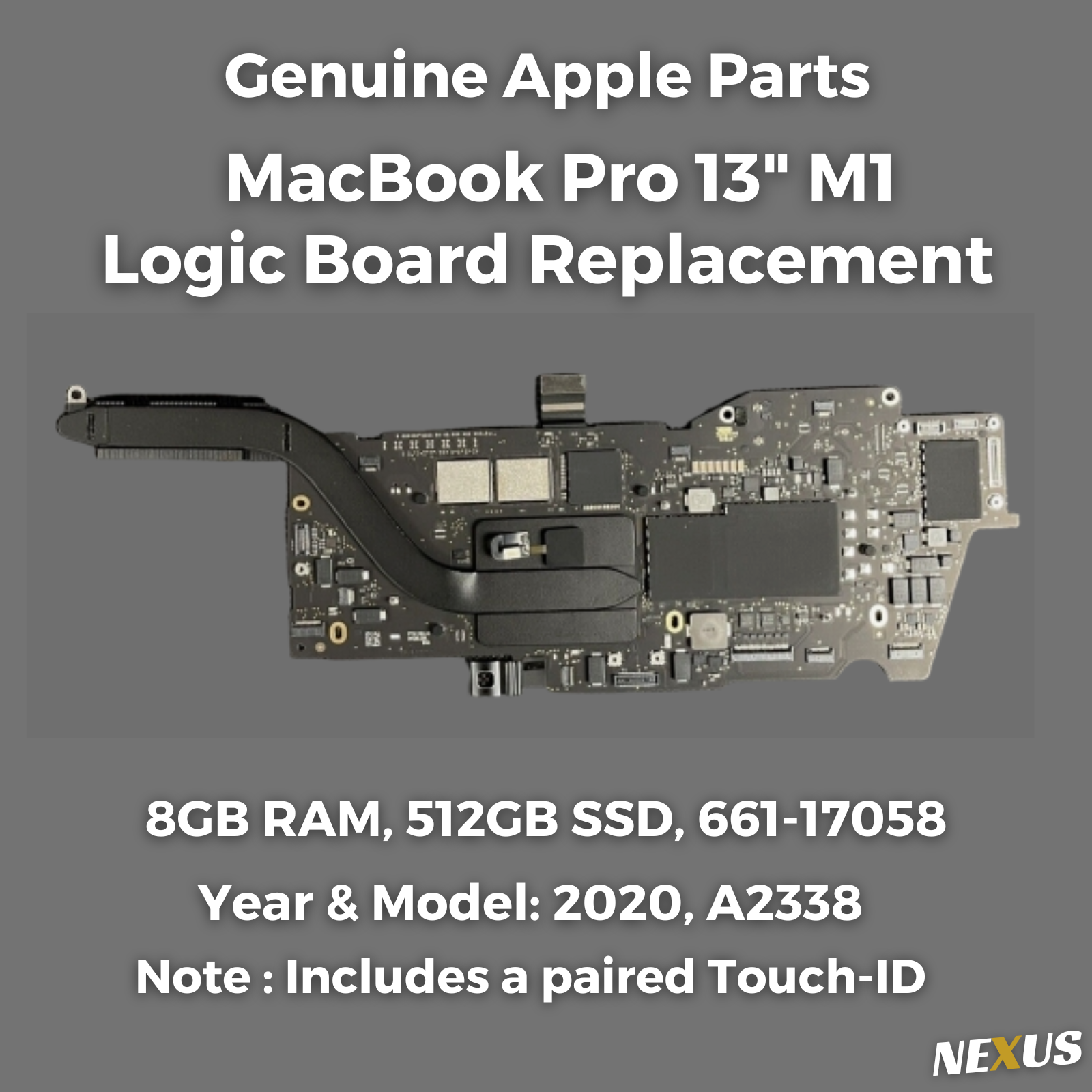 OEM Apple MacBook Pro 13” M1 2020 A2338 Logic Board