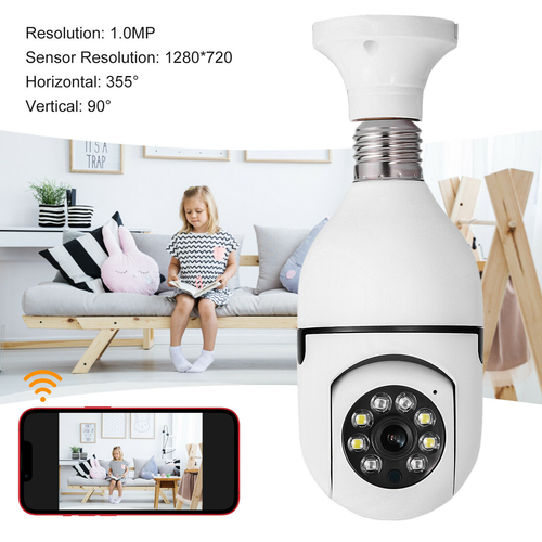 360° Panoramic WiFi IP Camera E27 Light Bulb Wireless 1080P HD Security Camera