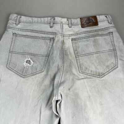 Vintage LA Gate Jeans Mens 40 Gray Denim Baggy Fit Straight Leg Hip Hop Skater