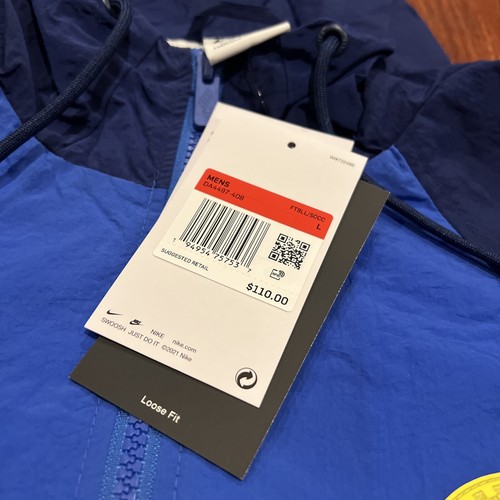 Mens Nike Chelsea Soccer Woven Wind Runner Full Zip Jacket Hoodie Jersey Large L