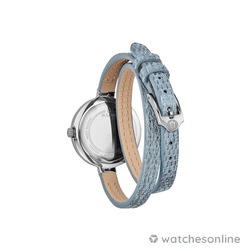 Pre-owned Bulova Rhapsody Women's Diamond Accent Quartz Silver Tone Watch 30mm 96r236