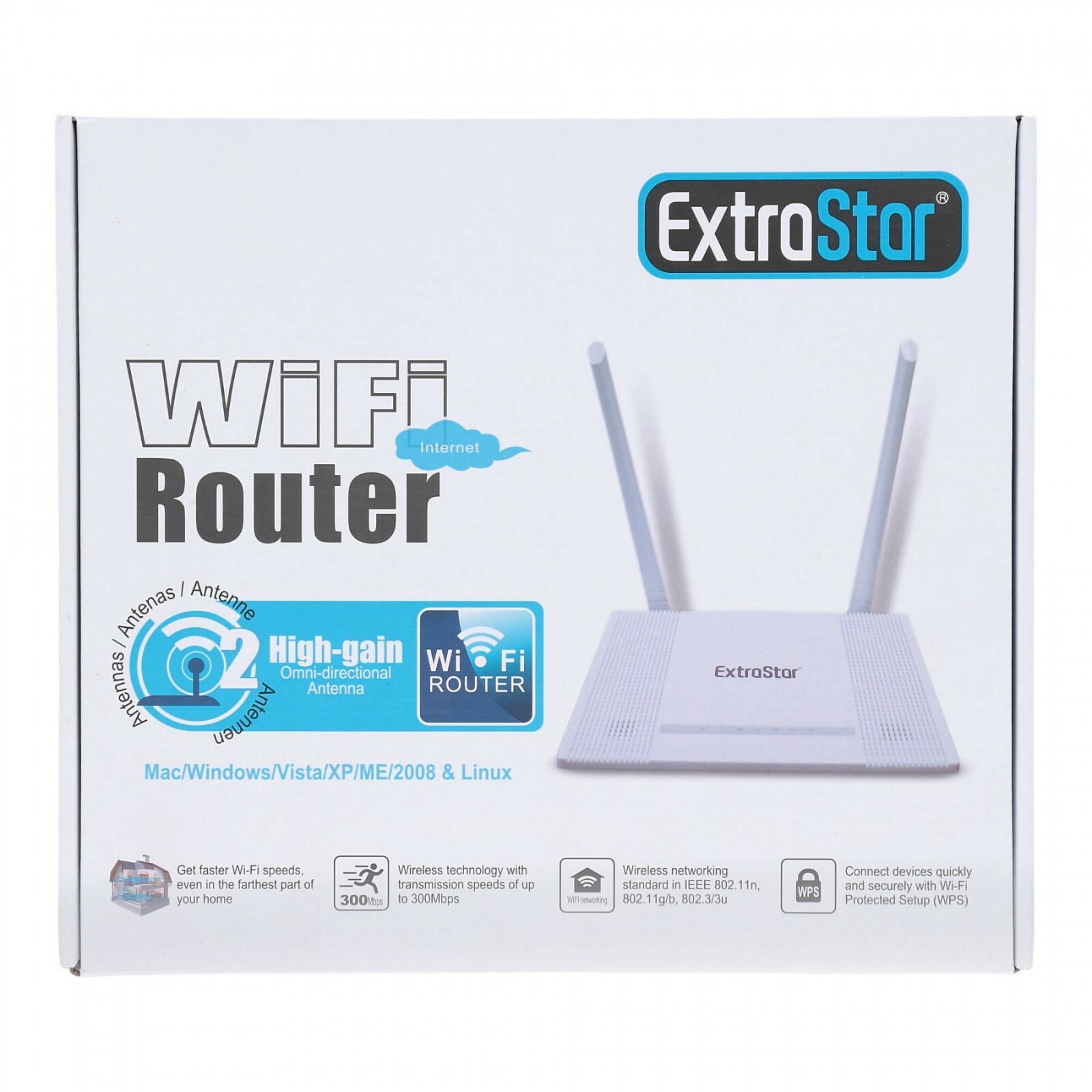 Extrastar Router Wifi 2 Antenne 300mbps Internet - DipaShop
