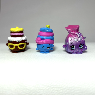 Shopkins Lot Of 3 Figures Moose Used Daddy Cakes Daddy Candy Sweet