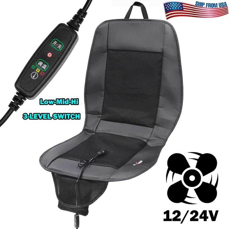 Car Leather Seat Fresh Summer Cooling Cover Cooler Cushion AirFan Ventilation