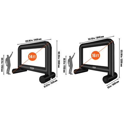 VEVOR Inflatable Movie Screen 14/16 FT Inflatable Projector Screen with Blower