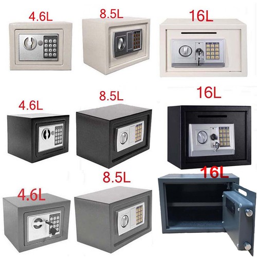 Electronic Password Mini Safe Money Cash Deposit Box Office Home White Black