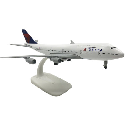 1:300 20cm Delta B747 Alloy Civil Airliner Plane Model Aircraft Souvenir Display