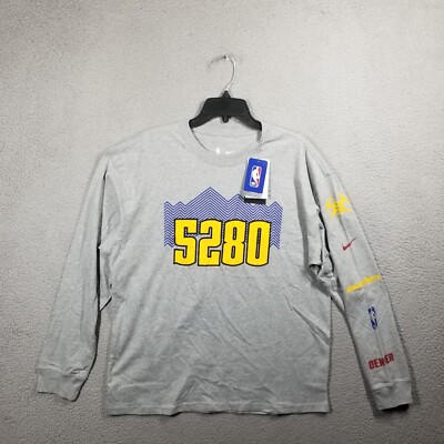 Denver Nuggets Nike Gray 23/24 City Edition Pregame Warmup L Shirt Medium Loose