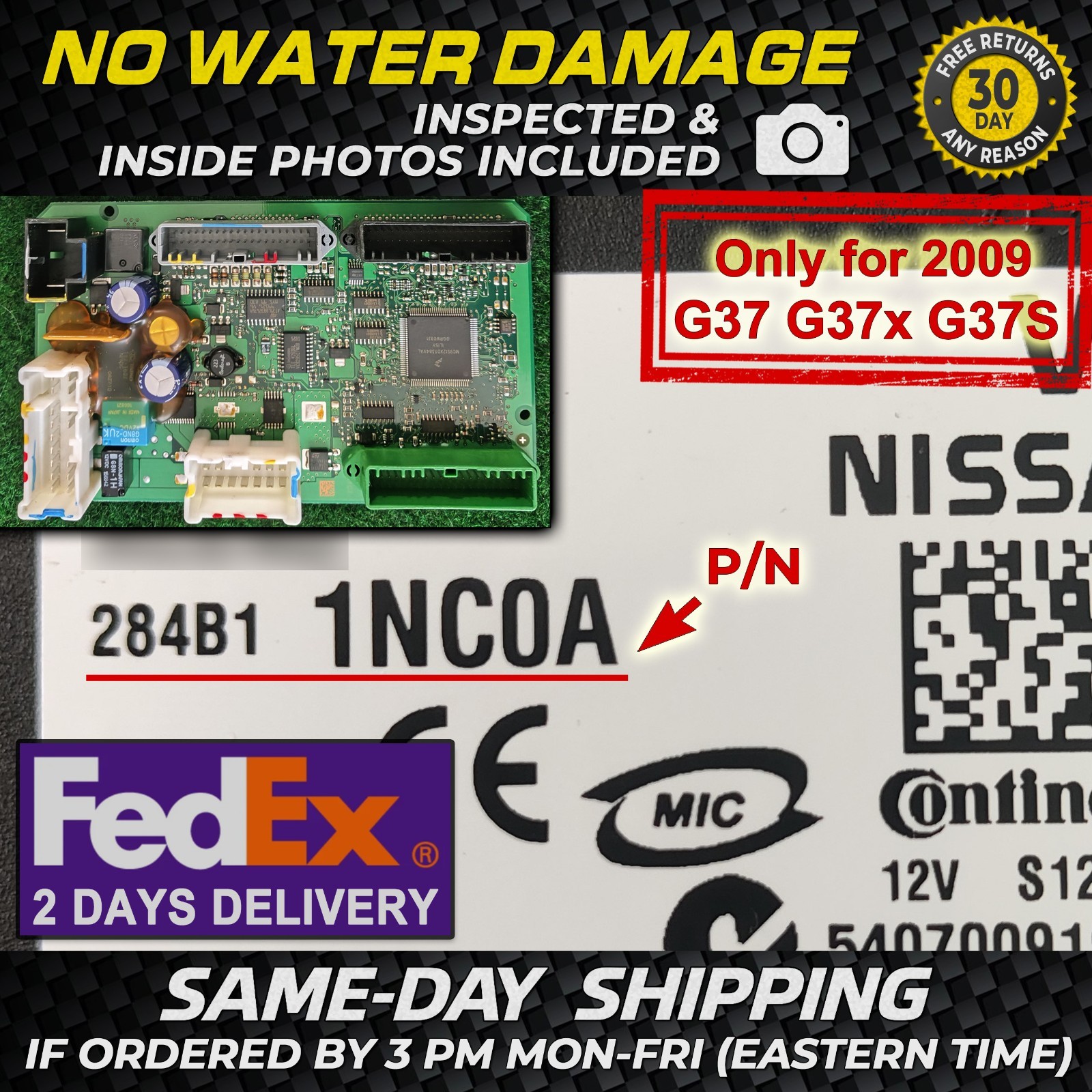実物 BCM パーツセット Nissan Body Control Module BCM BCU SAE J1690 284B1 1HK2A