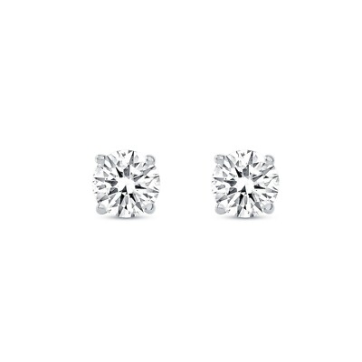 Pre-owned Shine Brite With A Diamond 1 Ct Round Earrings Studs Solid 950 Platinum Brilliant Cut Push Back Basket In White/colorless