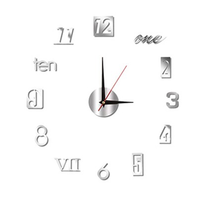 Silent Wall Clock Luminous Remind Time Wall Art Decor Mute Clock Punch Free