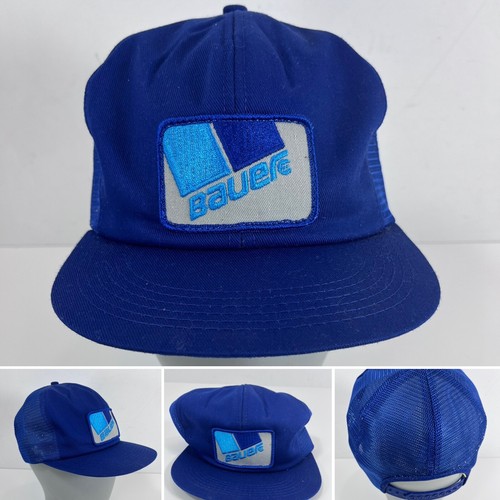 Vintage BAUER HOCKEY CANADA Mesh Trucker Hat Snapback Patch