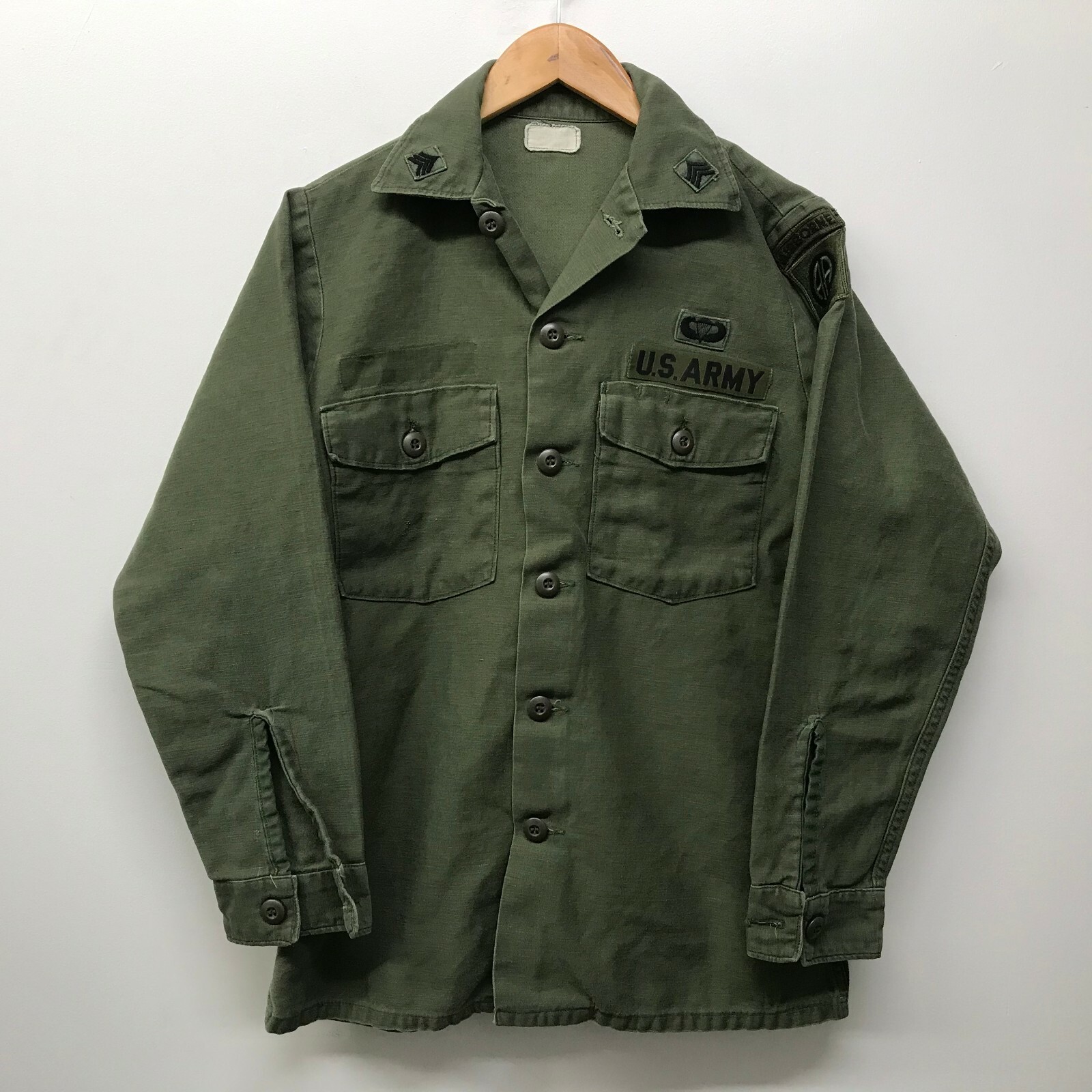 60s 2nd og107 sateen shirts アメリカ軍 Mid 60s US ARMY OG-107 Shirt 2nd Pattern Man Cotton Sateen
