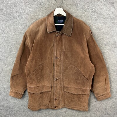 Vintage GANT Jacket Mens XL Brown The Western Genuine Leather Wool Lined Hunting