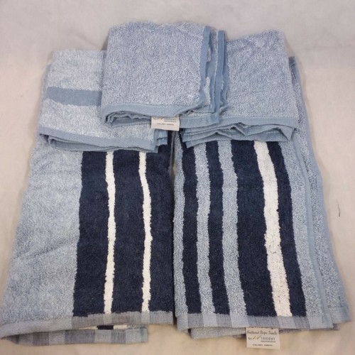 Navy Stripe Hand Towels