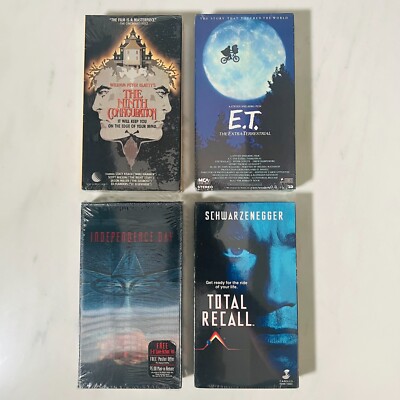 Sealed VHS Lot of 4 Watermark - E.T. - Total Recall - ID4 - Ninth Configuration