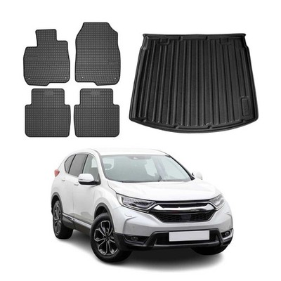 Floor Mats Cargo Liner Set for Honda CR-V 2017-2022 Black 5 Pcs