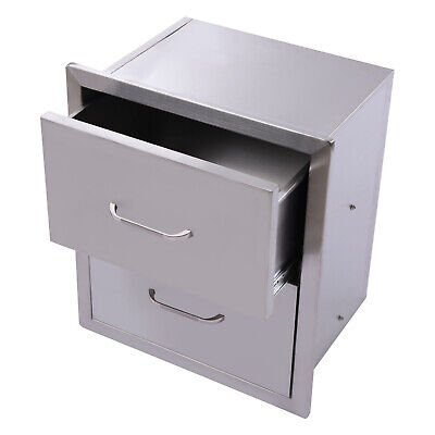 Outdoor Kitchen Drawer BBQ Island Stainless Steel with Double Drawers Vertical