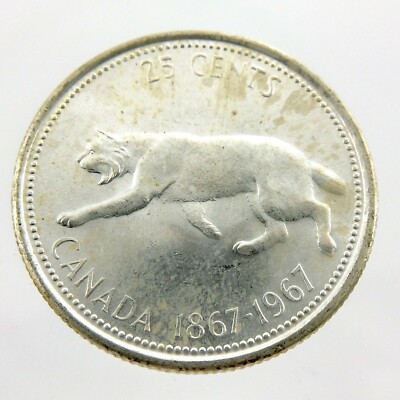 カナたん 1967 Canadian Twenty Five Cents Quarter 25 Canada