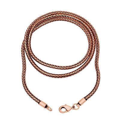 Pure Copper Wheat Chain 100% Oxidized Handmade Necklace Gift For Jewelry RJ-015