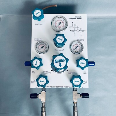 Airgas Two Cylinder Automatic Changover Panel with Long Hoses