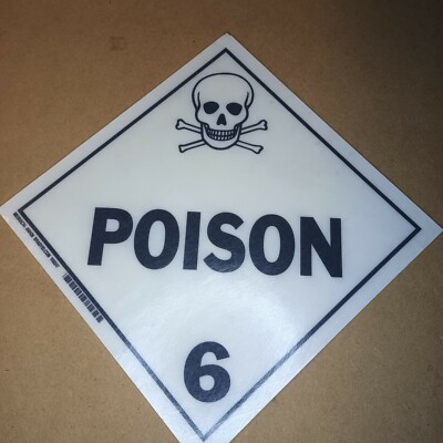 DL8R National Marker Dot Placard Sign Poison 6 10 3/4 Inches x 10 3/4 Inches
