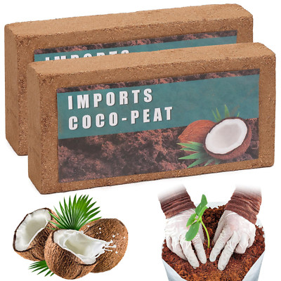 2 Pack w/ Low EC & pH Balance Organic Coconut Coir Peat Moss Potting garden Soil