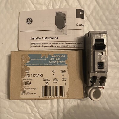 GENERAL ELECTRIC GE THQL1120AF2 20 amp arc fault afi breaker aic 10ka Model:3
