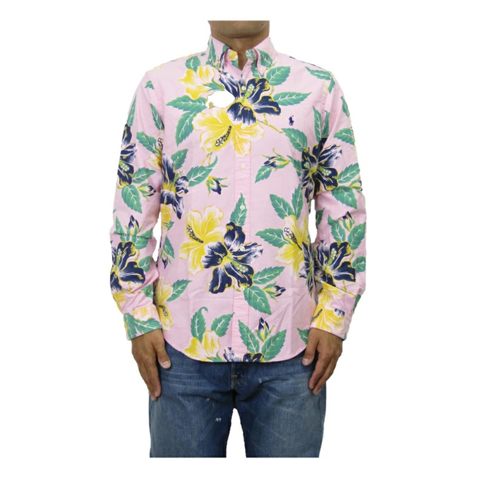 Оксфордская рубашка Polo Ralph Lauren с длинным рукавом классического покроя Aloha в цветочек - Большой размер