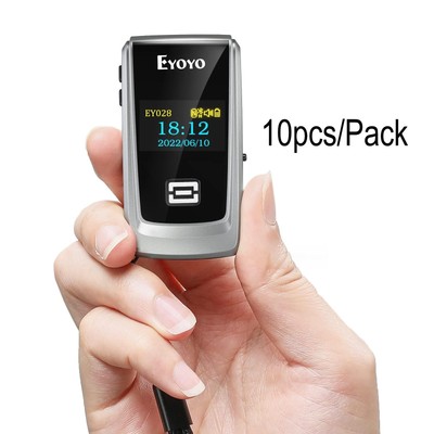 Eyoyo 10pcs/set Wireless Bluetooth Mini 2D Barcode Scanner LCD QR Code Scanner