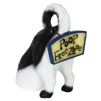 Solar  Poop Free Zone  Dog Statue, LED Sign,Durable Outdoor Resin Funny Garde...