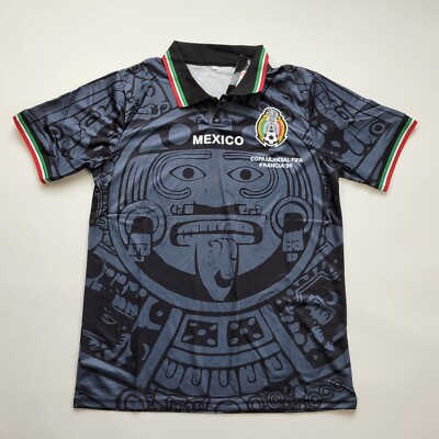 Seleccion Mexica Men's Soccer Jersey futbol black Jersey Mexico retro