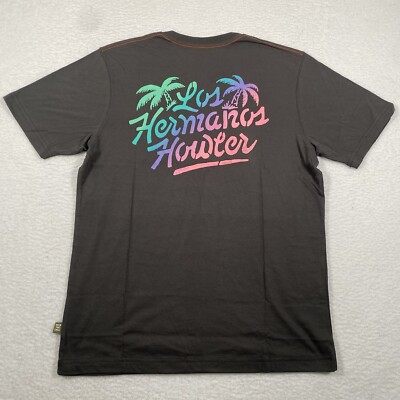 Howler Bros T-Shirt Mens Medium Black Los Hermanos Howler Pocket Palm Tree Tee