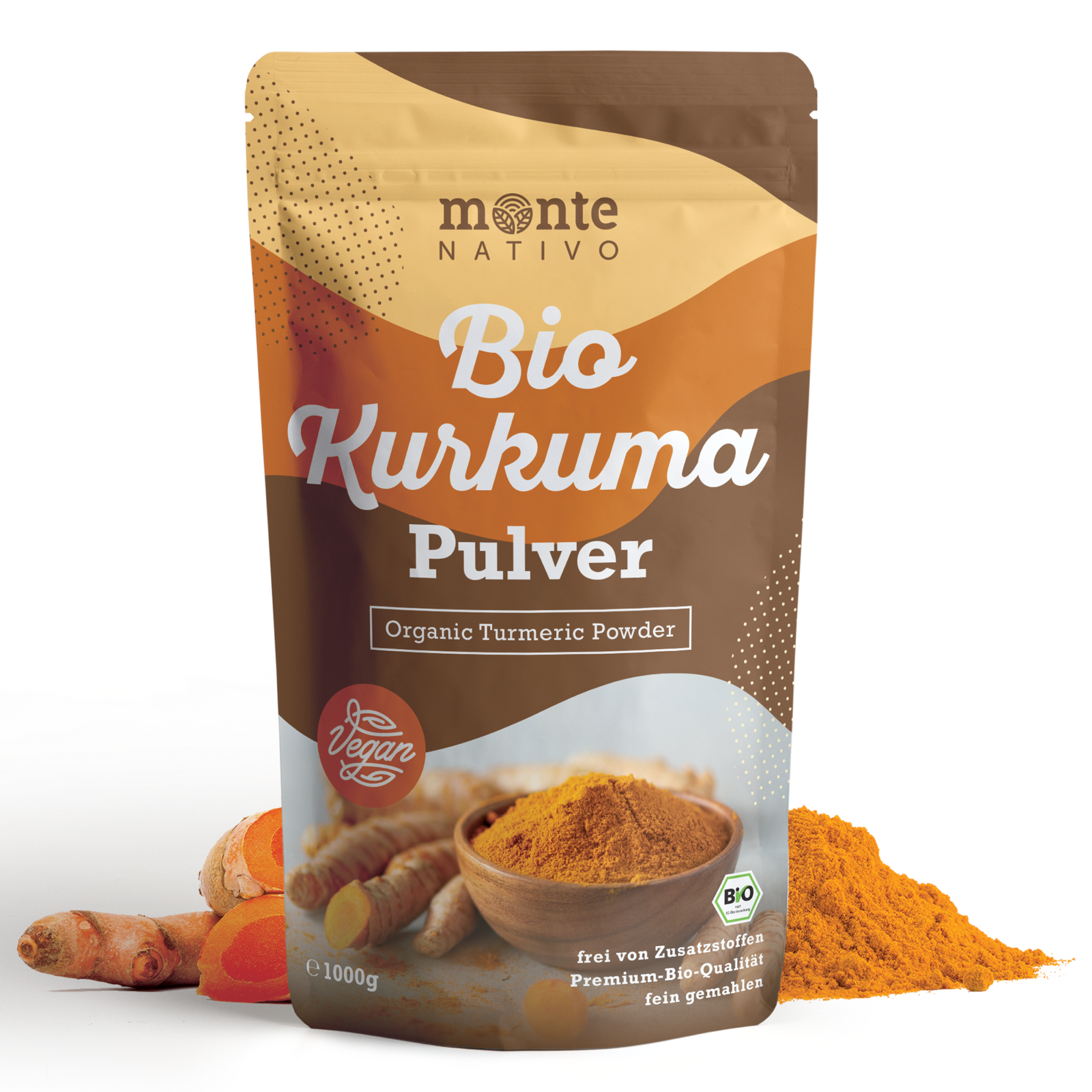 Bio Kurkuma Pulver MonteNativo 1000g (1kg); Kur­ku­ma­pul­ver; Curcuma Gemahlen