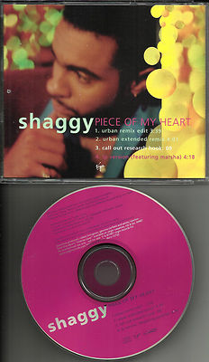 SHAGGY Piece of My Heart 4TRX REMIX & EXTENDED PROMO DJ CD single USA 1997
