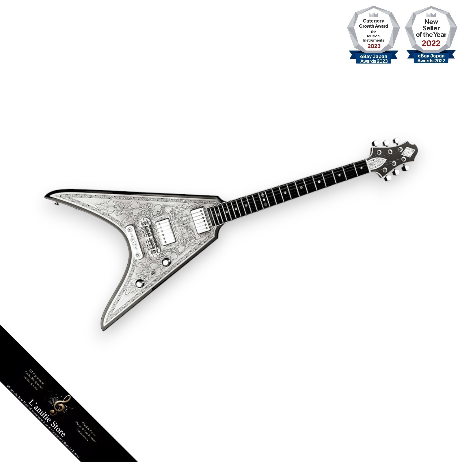 Zemaitis MFGV22 BK Gloss Black Electric Guitar 6 String
