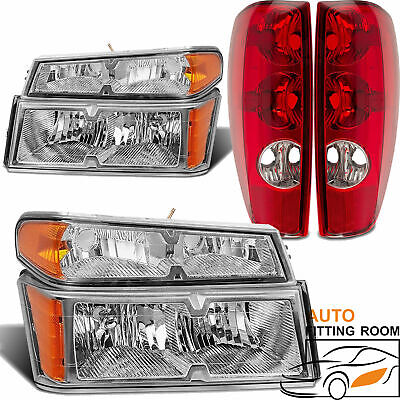 Fit For 2004-12 Chevy Colorado GMC Canyon Chrome Housing Headlights + Tail light