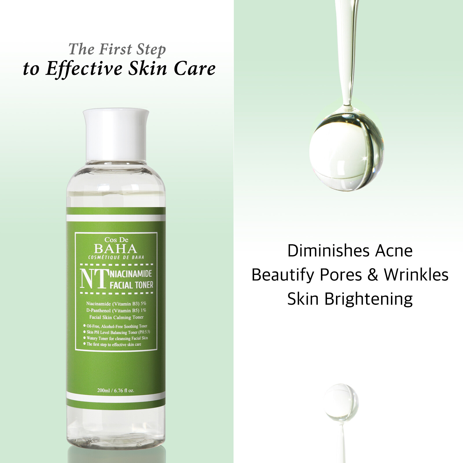 Niacinamide 5 Facial Clear Toner Hyaluronic Acid Face Acne Pore