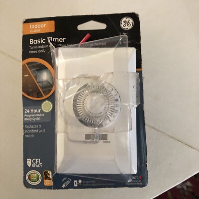 ONE New GE Indoor In-Wall Basic Timer 24 Hour Programmable Dial 15070. FREE SHIP