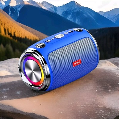 Altavoz Inalámbrico Portátil Con Súper Graves Pesados Y Luces Coloridas