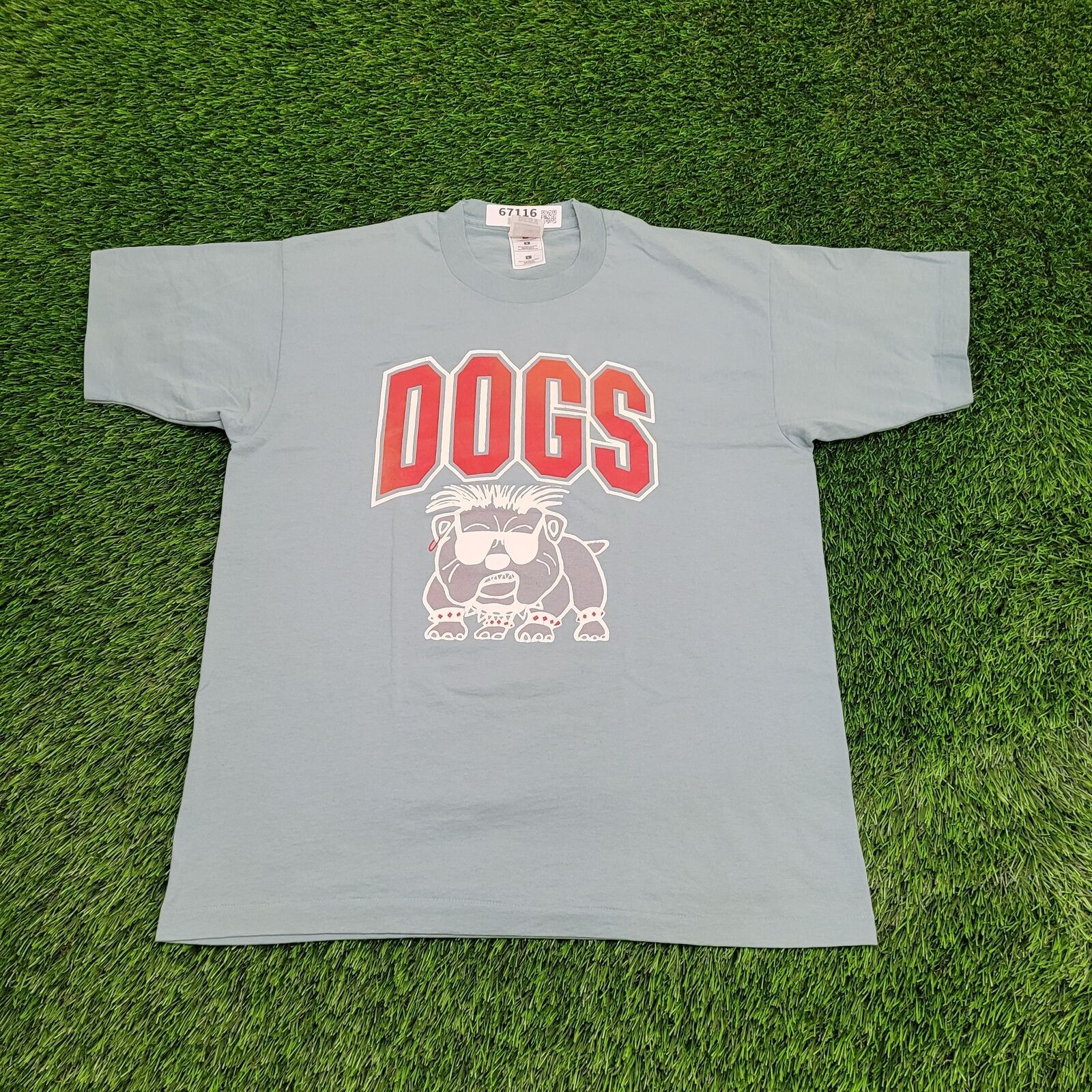 Vintage 90s Cool Dog Shirt Large 21x26 Blue USA