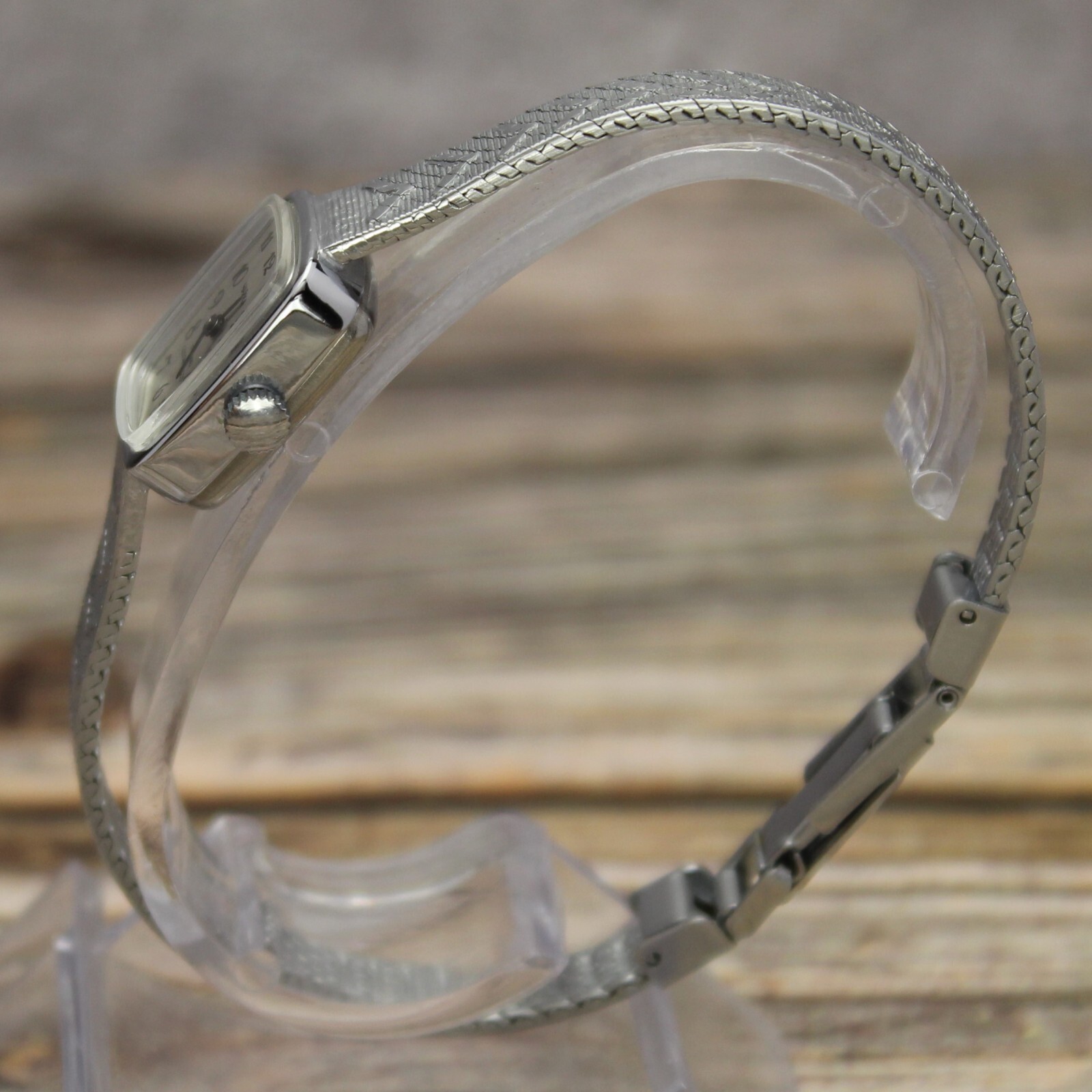 Vintage USSR Womans watch on bracelet CHAYKA 1301 Chaika baguette in Box ЧАЙКА⌚