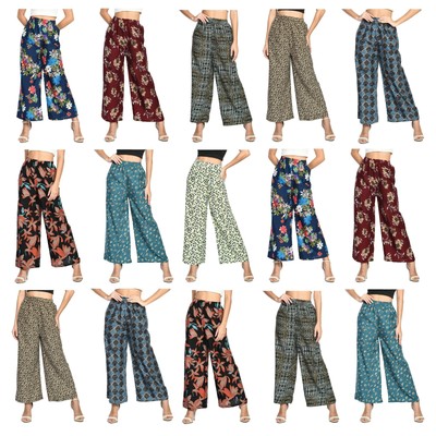 Ladies Cotton Blended Printed Pants 4-Pack Soft Stylish Comfort Various