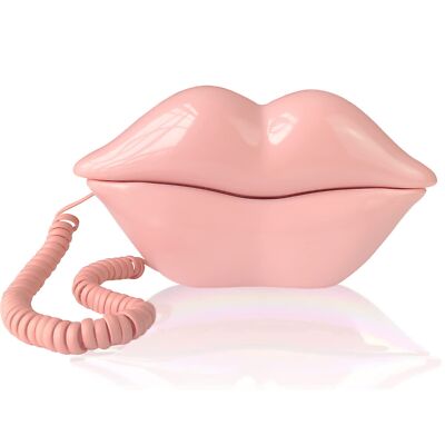 Landline Phones for Home, TelPal Corded Lip Phone, Retro phone 01-pink