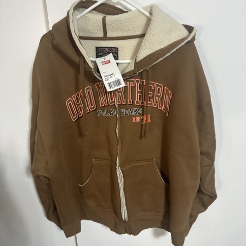 【YOURNUS】Bear Over Hood Zip Up Ohio Northern Polar Bears Jacket Hoodie Jansport XL Full Zip